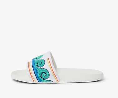 High-Quality Embroidered 1:1 Casio Blank Terry Slider Casual Slippers for Men and Women Summer 2025