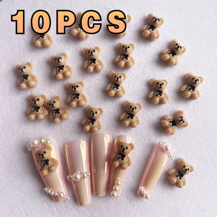 10-40Pcs Nail Art Bear Shaped Nail Charms Cute Nail Art Decorations Jewelry Rhinestone Accessories Manicure Diy Nails Art Tools