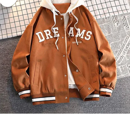 Men's Autumn New Trendy Brand All-match Student Hooded Jacket Plus Size Coats Women High Quality Varsity Baseball Uniform Jacket