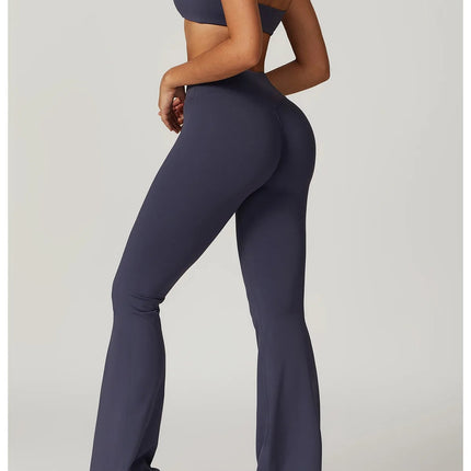 Flare Leggings Yoga Pants Women Bell-bottoms Yoga Tights High Waist Fitness Pants Stretch Gym Workout Sports Push Up Leggings PlatiNum