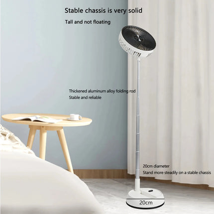 Ventilatore Portatile Oscillante da Terra HOMEFISH con Telecomando, Pieghevole, Ricaricabile a Batteria, per Campeggio