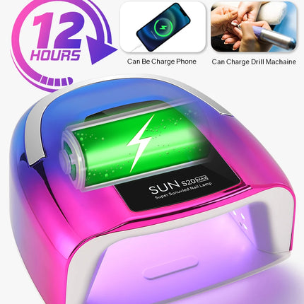 48 LEDs ,200W UV Nail Lamp , LCD Screen, Rechargeable – Cures All Gel Nails, Manicure & Nail Art Tool
