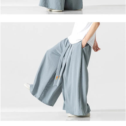 Pantaloni a Gamba Larga da Uomo, Stile Streetwear, Tinta Unita, Casual, Comodi, Vintage, Oversize, per Primavera ed Estate