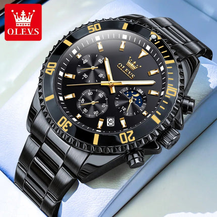 OLEVS Men's Classic Watches with Date Waterproof Luminous Luxury Big Dial Men's Wrist Dress Stainless Steel Men Watch