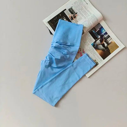 Seamless Sport Yoga High Waist Pants Leggings Sport See Through Yoga Gym Running Quick Dry Pants Scrunch Butt Pants PlatiNum