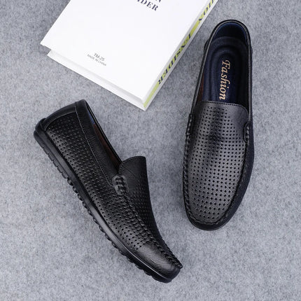 Mocassini Casual da Uomo in Vera Pelle, Scarpe Eleganti da Cerimonia, Mocassini Comodi per il Tempo Libero, Scarpe da Guida da Uomo, Slip-On Senza Lacci, Taglie Grandi