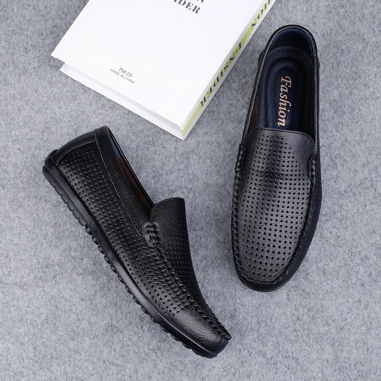 Mocassini Casual da Uomo in Vera Pelle, Scarpe Eleganti da Cerimonia, Mocassini Comodi per il Tempo Libero, Scarpe da Guida da Uomo, Slip-On Senza Lacci, Taglie Grandi