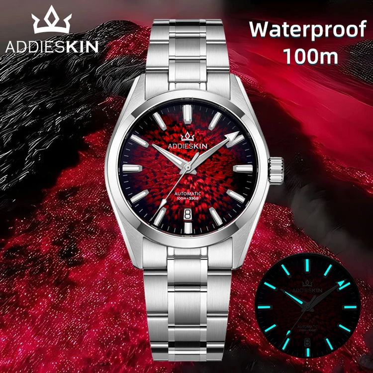 AddiesKin K003 Men's Automatic Watch BGW9 Super Luminous 10Bar Waterproof Sapphire Crystal 316L Stainless Steel Mechanical Watch