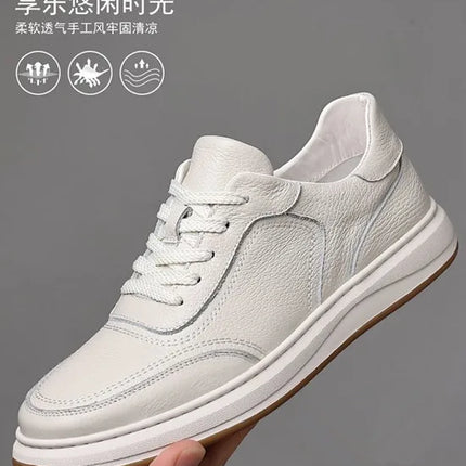 2026 New Men's Leather Shoes Casual Spring Autumn Fashionable Genuine Cowhide Slip-On Breathable Comfortable Anti-Slip Shoes