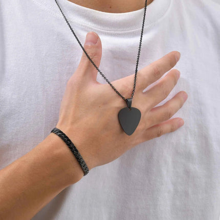 Vnox Set di 2 Pezzi Collana con Ciondolo e Bracciale da Uomo, Set di Gioielli in Acciaio Inossidabile Colore Nero Oro Argento, Regali di Gioielleria alla Moda platinumshop