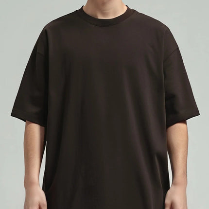 11.29oz 320Grams Heavy Cotton Weight Oversized Loose Men T-shirt Solid Color Drop Shoulder Short Sleeve High Quality PlatiNum