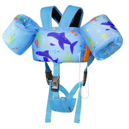 Kids Swim Vest Floaties for Children Arm Band Floaties with Adjustable Strap Swim Jacket Water Wing Pool Floating Learning Swimming