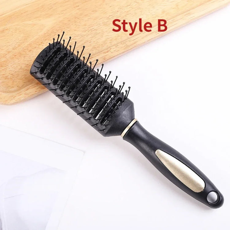 Portable Black Round Hair Brush Curling Styling Hair Comb Easy to Use Salon Hair Tool