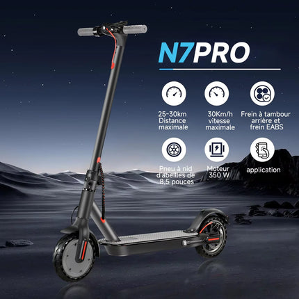 Monopattino Elettrico SUNNIGOO N7PRO 2026 Aggiornato con APP Smart, Motore Potente da 350W, Autonomia 36V 30KM, Freno Doppio, per Adulti e Studenti - Idea Regalo