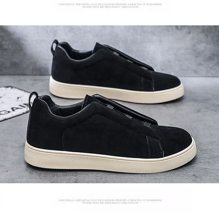 Spring men's thick soled board shoes high-quality suede leather casual sports shoes comfortable and fashionable low top shoes