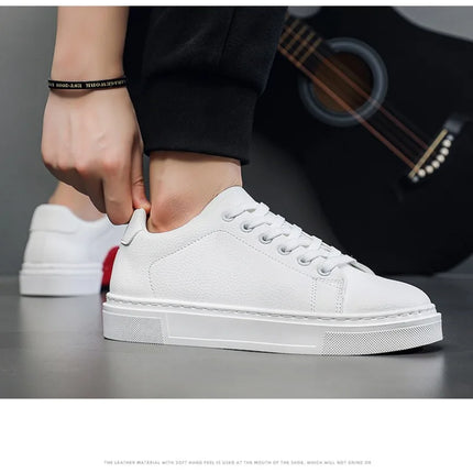 Fashion Men's Sneakers High Quality Leather Casual Shoes Luxury Business Office Shoes Trendy Skateboard Shoes Zapatillas Hombre