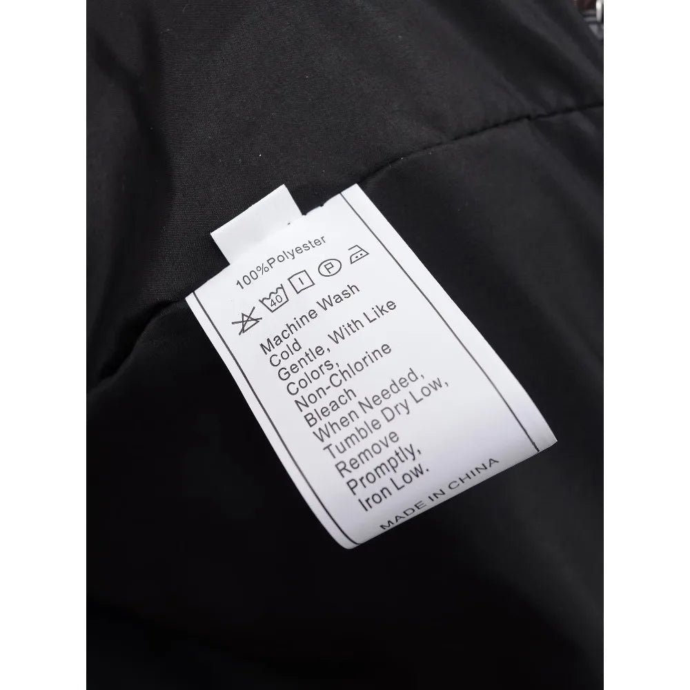 New in Winter High Neck Long Sleeves Zippered Coats for Women Brown Plaid Puffer Anorak with Adjustable Hem Comfy Padded Jackets