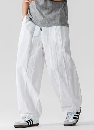 Pantaloni Uomo Nuova Estate Pantaloni larghi leggeri e sottili in vita elastica Sport all'aria aperta maschili Pantaloni larghi casual oversize da uomo Streetwear