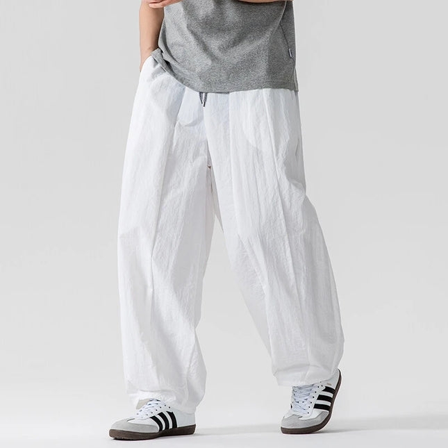 Pantaloni Uomo Nuova Estate Pantaloni larghi leggeri e sottili in vita elastica Sport all'aria aperta maschili Pantaloni larghi casual oversize da uomo Streetwear