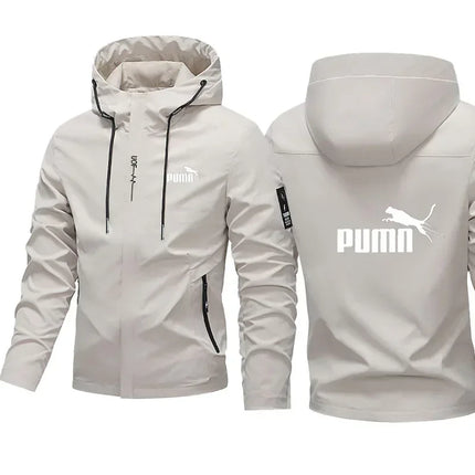 2026 Spring/Summer New Men's Casual Jacket, Outdoor Windproof and Waterproof Design, Hooded Long Sleeve Zipper Sports Jacket