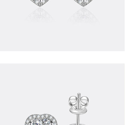 PERFANY 0.5CT-2CT Heart-Shaped Cut Moissanite Earrings For Women S925 Pure Silver Simulated Diamond Earrings Fashion Jewelry PlatiNum