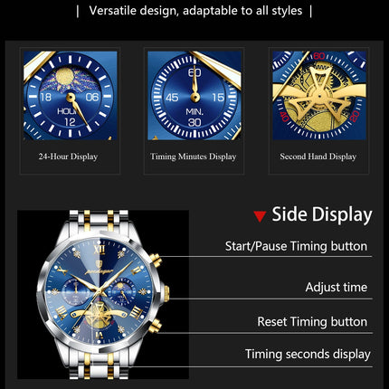 POEDAGAR Orologio da uomo di lusso Top originale impermeabile cronografo luminoso orologio da polso da uomo al quarzo in acciaio inossidabile orologi da uomo Reloj platinumshop