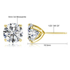 Orecchini a bottone in moissanite a 4 punte in oro massiccio 14 carati per le donne Orecchini a bottone con diamanti da sposa Gioielleria raffinata Regalo di compleanno platinumshop