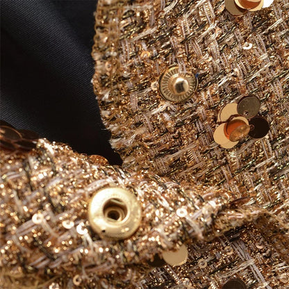 2024 women's clothing 2024 autumn and winter new casual temperament sequin small fragrant style jacket 7925/993