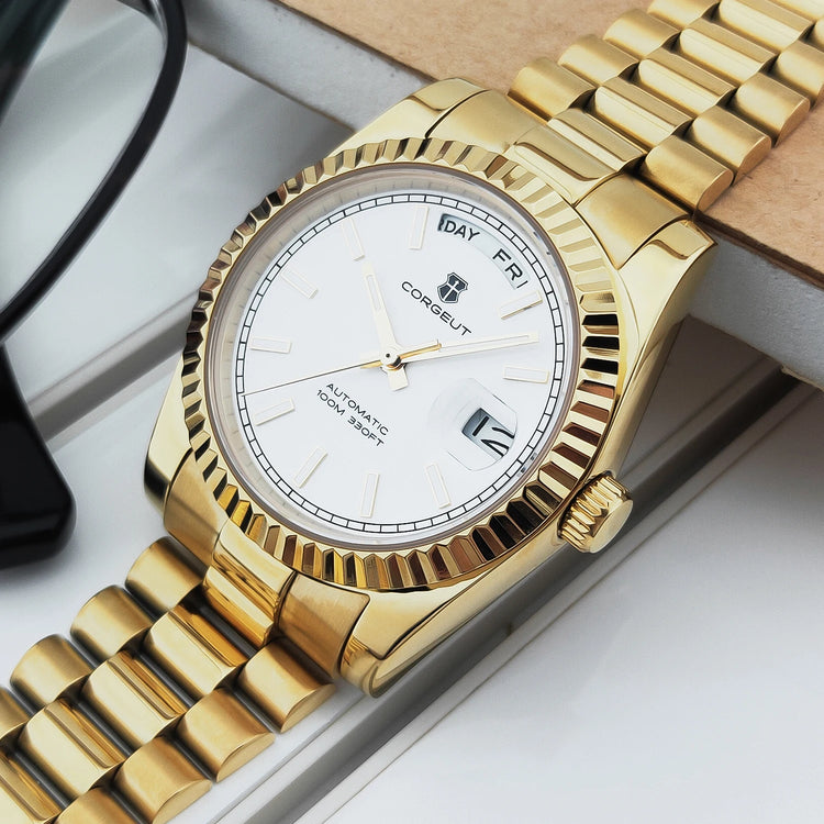 Custom Logo Diy 36/39MM Dial Automatic Mechanical Watches For Man Week Date Type Sapphire Luxury Waterproof Diving Man Watches