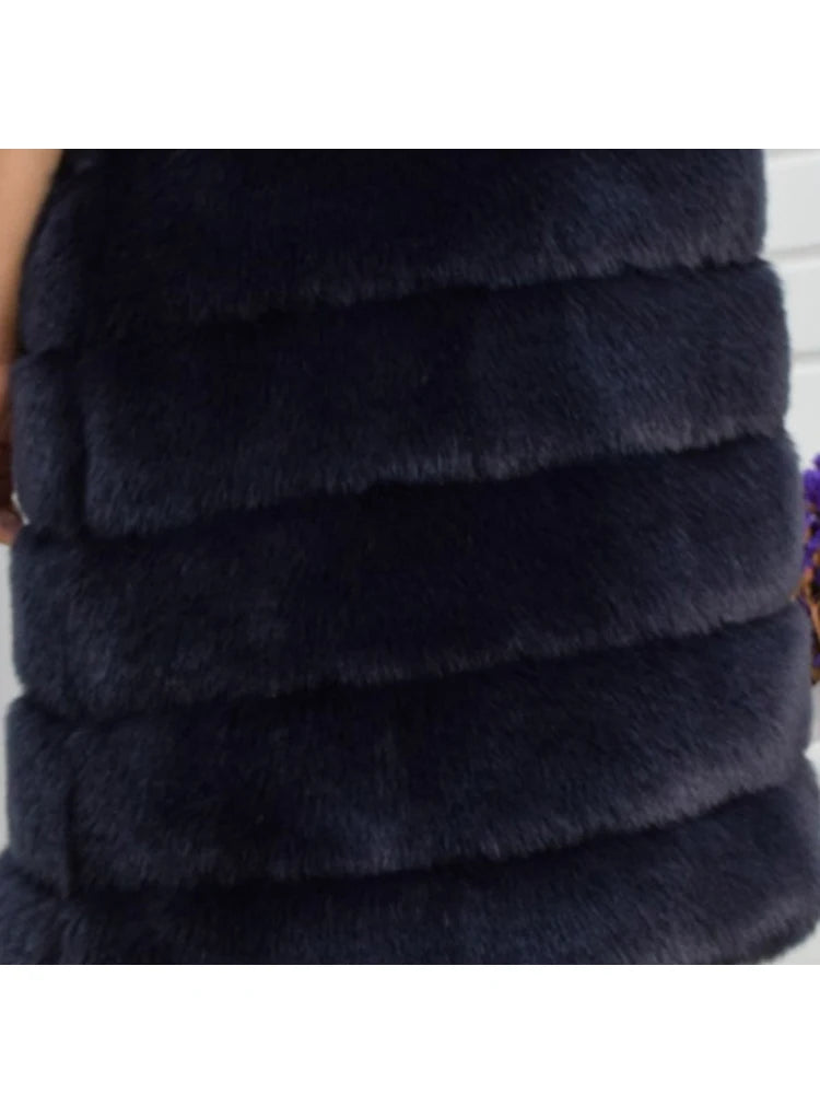 ZADORIN 9 Steps Luxury High Imitation Long Fluffy Thick Warm Faux Fur Coat Women Winter Long Sleeve Fur Coats Female Outerwear
