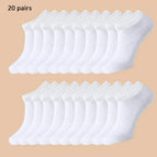 20 Pairs White / Taglia Unica