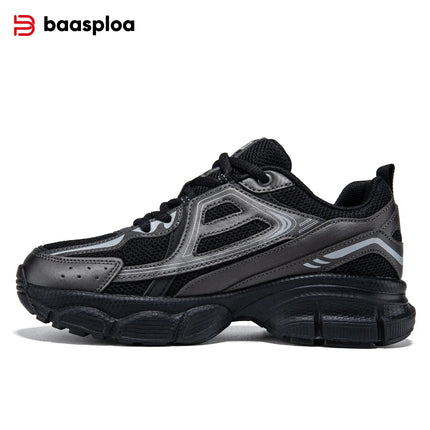 Baasploa Scarpe da corsa retrò da donna Scarpe da jogging sportive con lacci in rete da esterno Scarpe casual leggere e traspiranti antiscivolo da donna