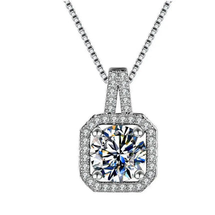 925 Sterling Silver Necklace For Women Round Pendent Sparkling Pave CZ Necklace Fashion Anniversary Birthday Jewelry Gifts N325 PlatiNum