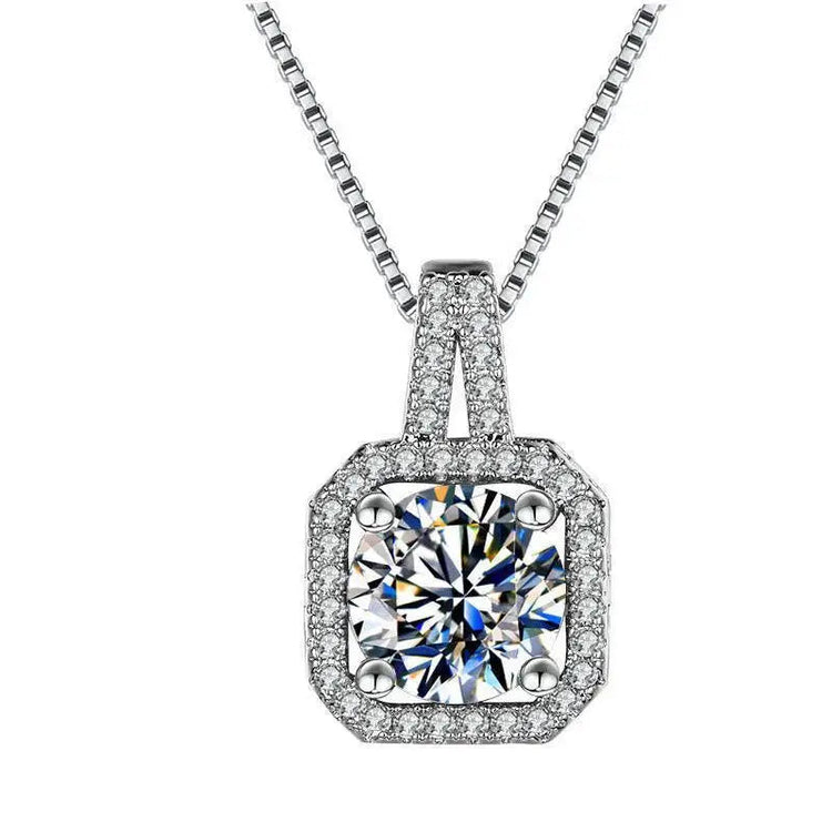 925 Sterling Silver Necklace For Women Round Pendent Sparkling Pave CZ Necklace Fashion Anniversary Birthday Jewelry Gifts N325 PlatiNum