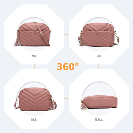 Elegante borsa a tracolla KONO in pelle PU con nappe a forma di V, compatta e versatile, perfetta per l'uso quotidiano e come regalo.