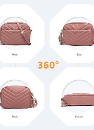 Elegante borsa a tracolla KONO in pelle PU con nappe a forma di V, compatta e versatile, perfetta per l'uso quotidiano e come regalo.