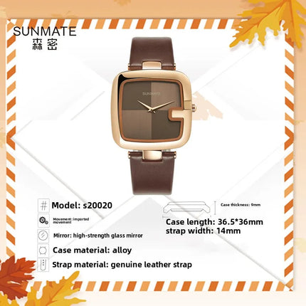 Elegante orologio da donna con movimento al quarzo in stile minimalista nordico ultrasottile con cinturino in vera pelle alla moda e confezione regalo platinumshop