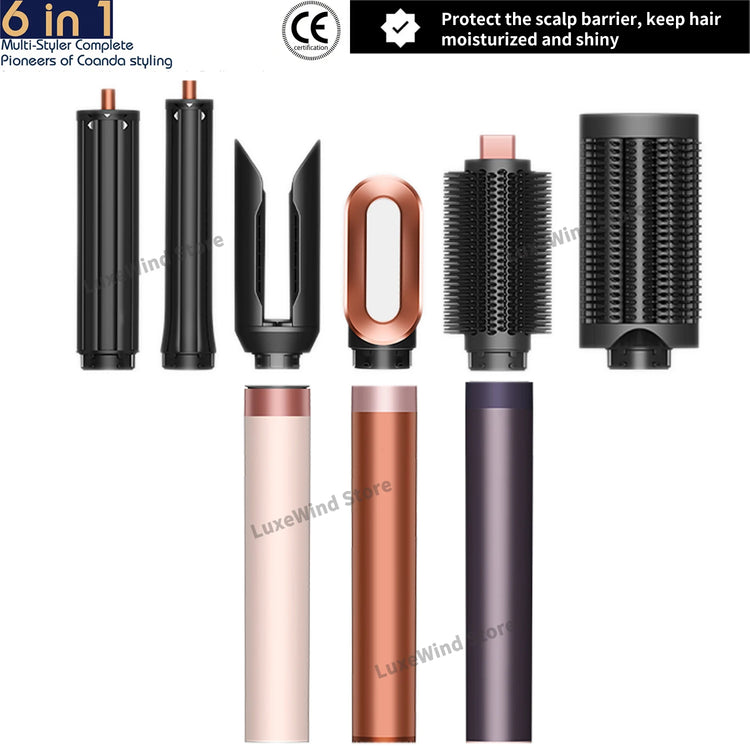 Hot Air Dryer Brush Multil Hair Styler Hair Dryer 30/40mm Auto Curling Barrels and Hair Strightenting Nozzle Hot Air Brush Wrap