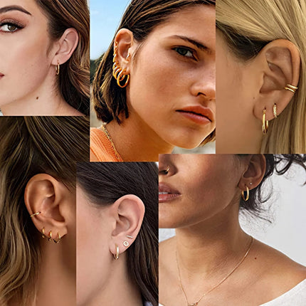 1 Pair Stainless Steel Hoop Earrings Women Men Gold Color Small Earrings Girl Jewelry Pendientes Mujer Aretes Cartilage Piercing PlatiNum