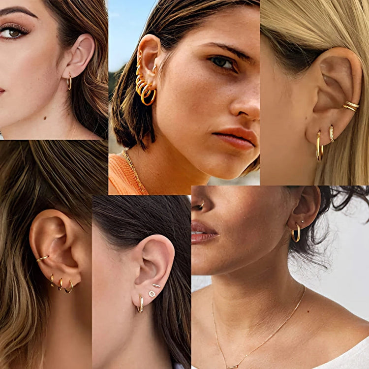 1 Pair Stainless Steel Hoop Earrings Women Men Gold Color Small Earrings Girl Jewelry Pendientes Mujer Aretes Cartilage Piercing PlatiNum