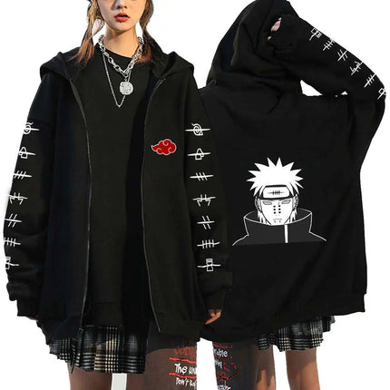 Naruto Printed Zipper Hoodie for Men and Women Casual Hoodie, Organized Top Jacket, Outerwear