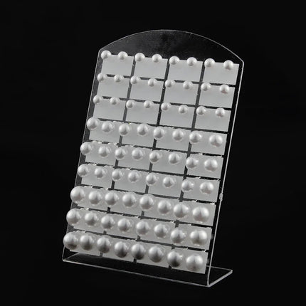 36 paia/set orecchini a bottone con perle finte rotonde bianche con gioielli in acciaio inossidabile con perline da 6 8 10 mm platinumshop