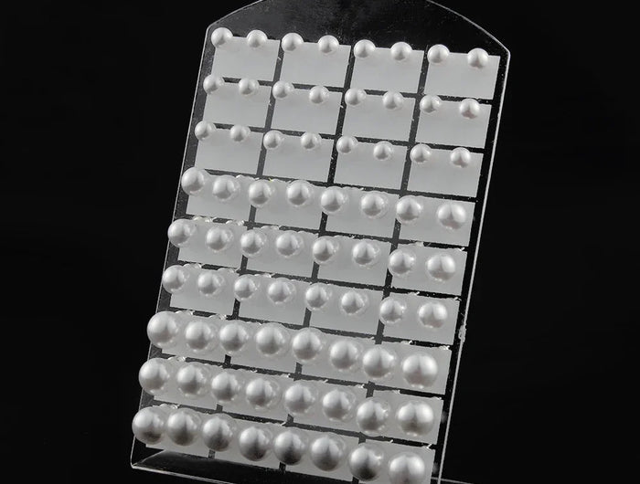 36 paia/set orecchini a bottone con perle finte rotonde bianche con gioielli in acciaio inossidabile con perline da 6 8 10 mm platinumshop