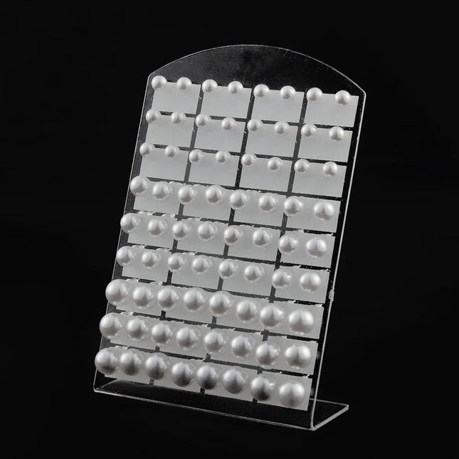 36 paia/set orecchini a bottone con perle finte rotonde bianche con gioielli in acciaio inossidabile con perline da 6 8 10 mm platinumshop