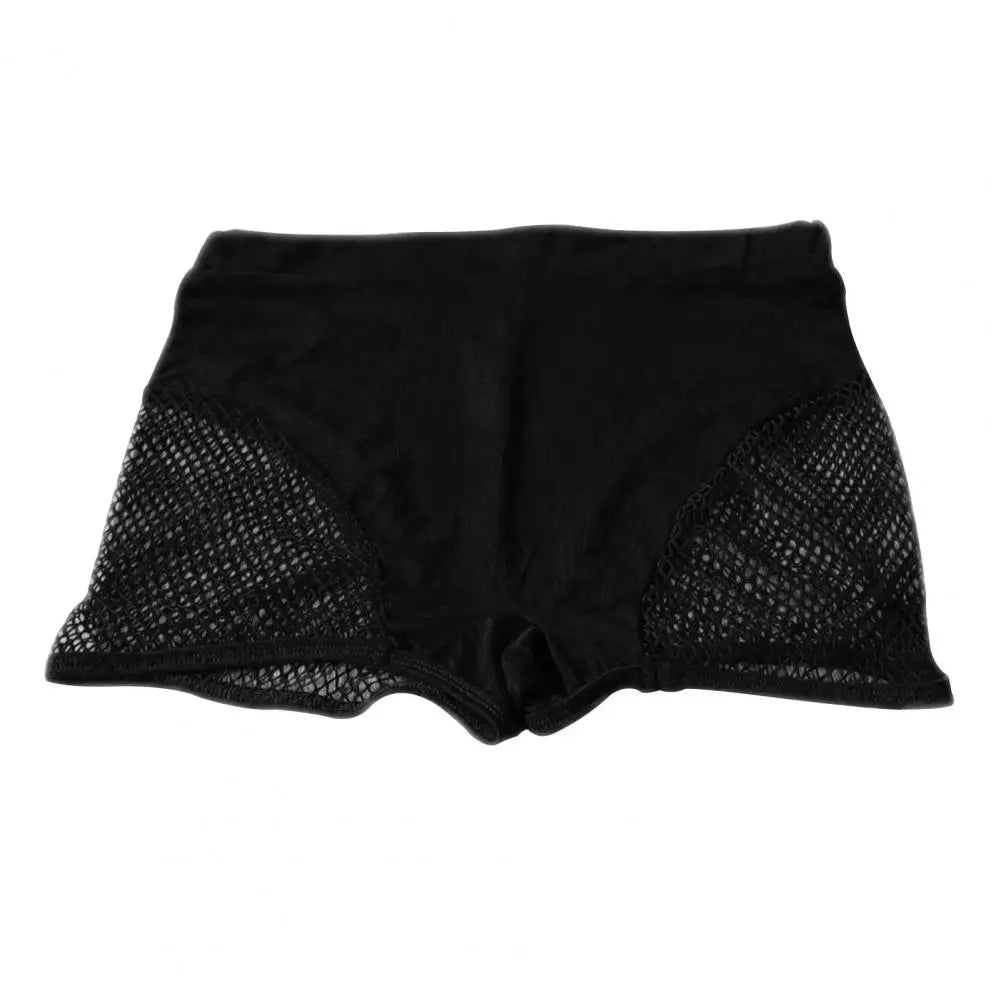 2025 Sexy Booty Yoga Shorts for Women High Waist Workout Gym Shorts Mesh Tulle Spliced Mini Hot Pants for Pole Dance Gym Yoga