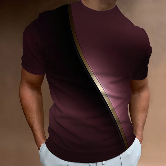 T-shirt da uomo stampate con linea 3D T-shirt di moda per uomo Street Designer T-shirt oversize a maniche corte Abbigliamento sportivo casual quotidiano