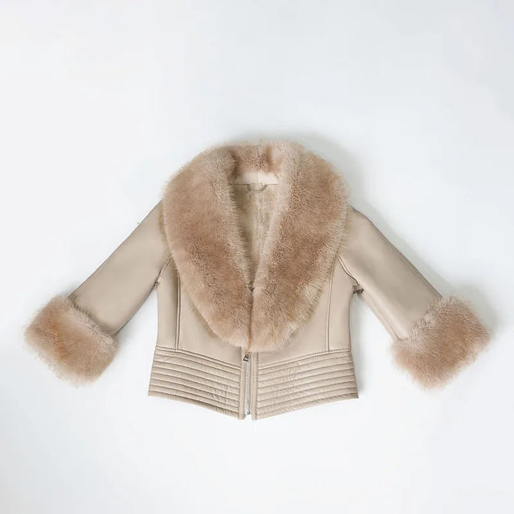 ZADORIN Luxury Winter Faux Raccoon Fur Coat Woman Short Faux Sheepskin Leather Jacket Warm Fur Lined Elegant Woman Clothes Tops