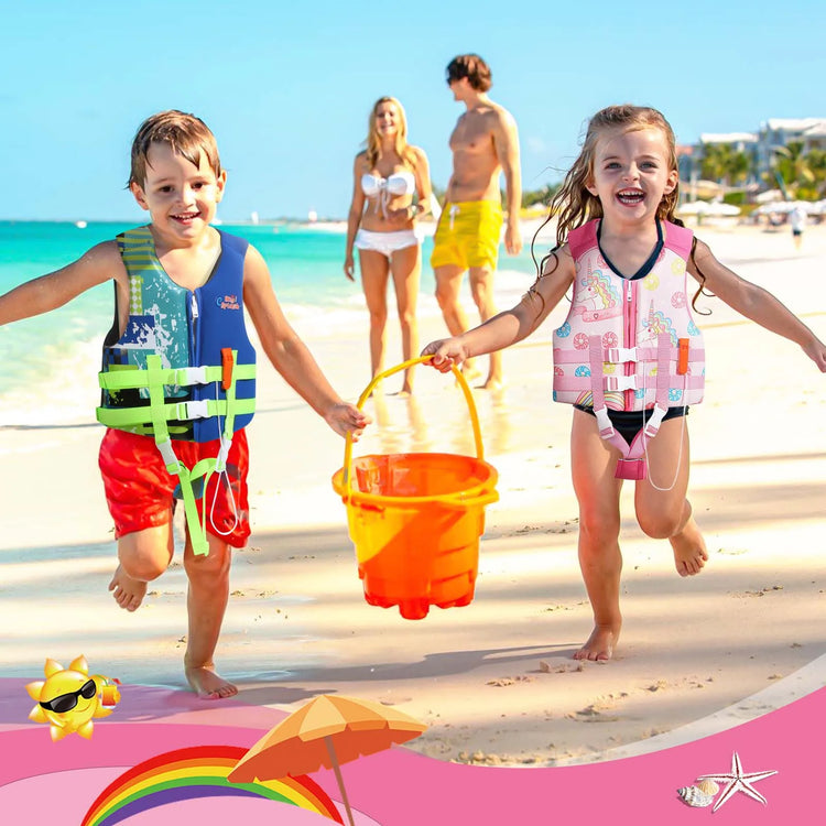 HeySplash Gilet da bagno per bambini Floaties Giacca da nuoto Maglione Costume da bagno con cinturino regolabile Gilet galleggiante per bambini