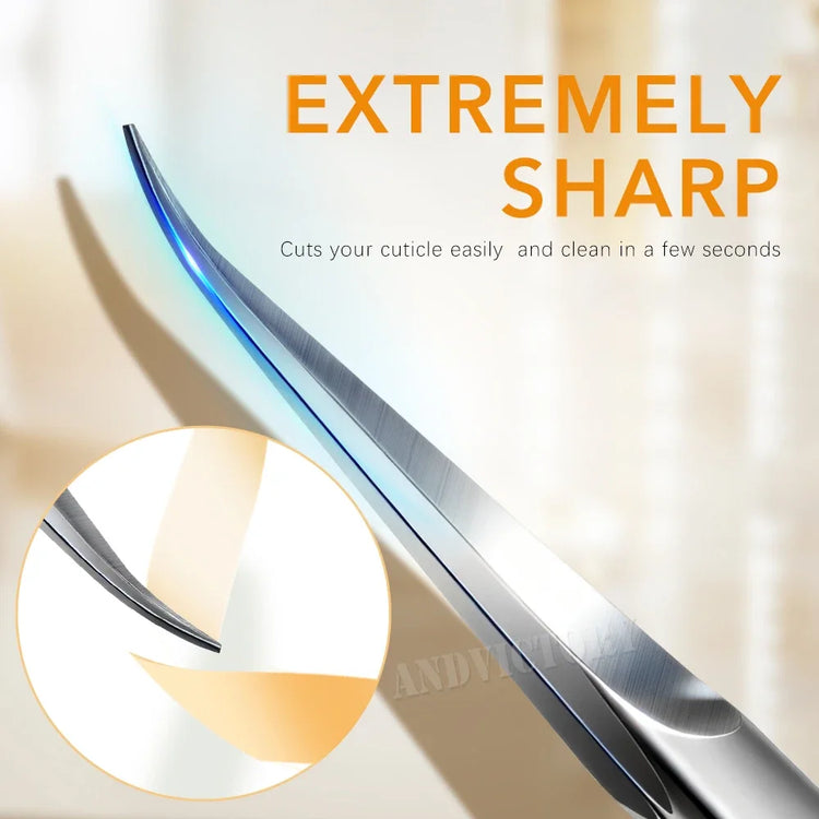 1Pcs Professional Stainless Steel Cuticle Scissors Extra Fine Curved Blade Manicure Scissors For Nail Eyelash Eyebrow Trimming Beauty Tools 2028