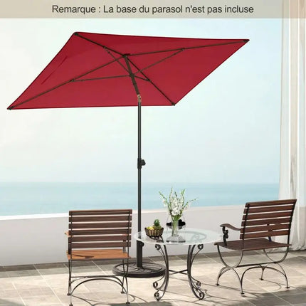 213×140cm Rectangular Patio Umbrella with 30° Push Button Opening, Portable Outdoor Umbrella with 2-Section Tilting Design and Carry Bag